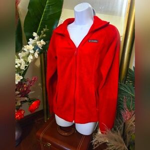 Columbia Red Fleece Zip Up Jacket